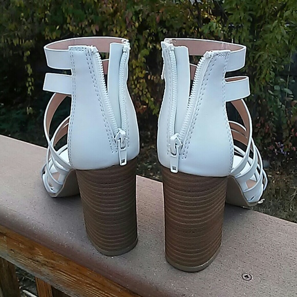 Strappy Chunky Stacked Heels - Picture 2 of 2